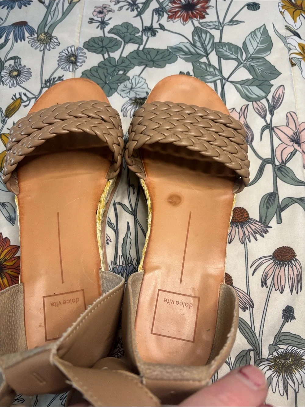 Dolce vita Braided Platform Espadrille Sandals Nude Ankle Strap Women’s size 9 W